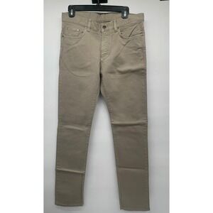 Versace Collection Beige Slim Pants IT32 US32 Medusa Leather Patch Luxury‎
